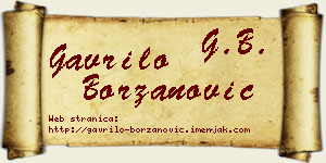 Gavrilo Borzanović vizit kartica